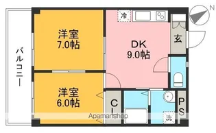 エグゼコート入明【2階】の間取り