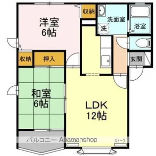 クイーンズパーク青葉 B【1階】の間取り