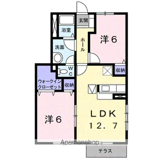 ジュネス B【1階】の間取り