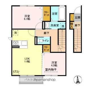 ゼピュロス学園の森 G【2階】の間取り