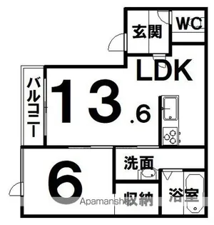 北海道帯広市西八条北2丁目【アパート】の間取り