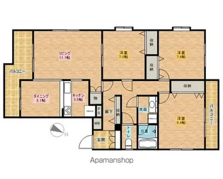 シルフィーノ大平台【2階】の間取り
