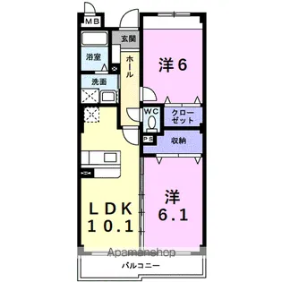 SUNSOLEIL21【1階】の間取り