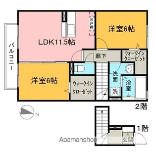サンボナールA【2階】の間取り