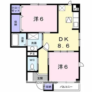 クロスローズ・7 B【1階】の間取り