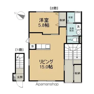 コーポオーロラB【201号室】の間取り