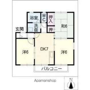 トゥインクルコート畔D【D108号室】の間取り