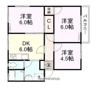 ウッドヴィレッジⅠ A棟【203号室】の間取り