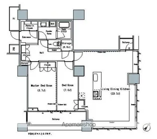 THE TOKYO TOWERS MIDTOWER【26階】の間取り