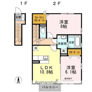 セレッソ ヤワタ B【2階】の間取り