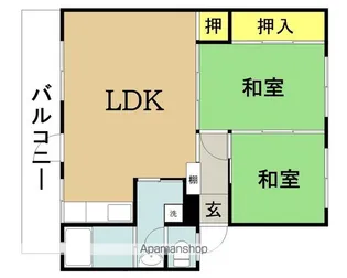 エバーライフ花ヶ島【101号室】の間取り