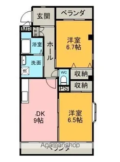 フローリッド清水【201号室】の間取り