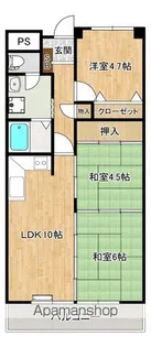 ハートウイング【402号室】の間取り