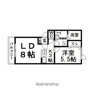 コーポ日研A棟【205号室】の間取り