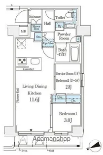 アジールコート山手動坂【4階】の間取り
