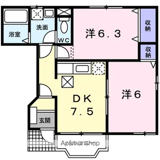 サンビレッジ五香弐番館Ⅰ【1階】の間取り
