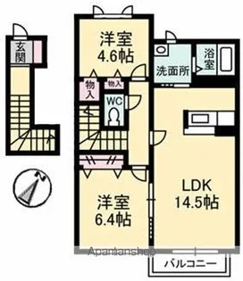 タウン表参道 A・B・C・D棟【C210号室】の間取り