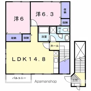 サニーヒルⅡ【2階】の間取り