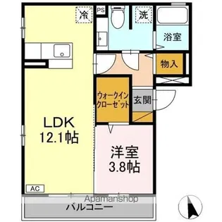 ヴィルヌーブ【3階】の間取り