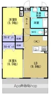 ユーミーボナールII【1階】の間取り
