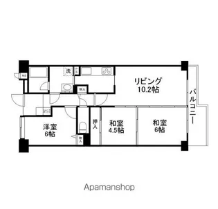 シャルマンコーポ野洲Ⅱ【1階】の間取り