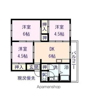 ヴィラナリー須波 1号棟【5階】の間取り