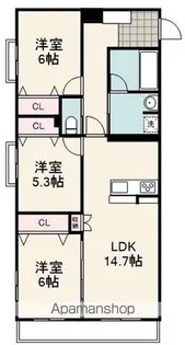 LUXE駒形(ラグゼコマガタ)【3階】の間取り
