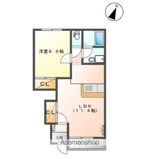 アンジュ B【1階】の間取り