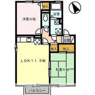 アネシスハイツ Ⅰ号館【1階】の間取り