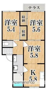 タウニィエスティー【1階】の間取り