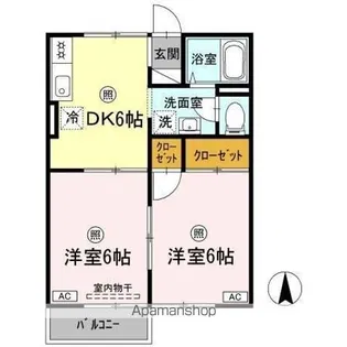 クレールシャトー吉田 A棟【2階】の間取り
