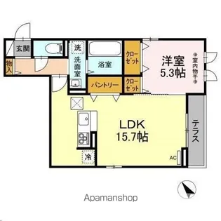 ル プティシャトー広瀬橋【1階】の間取り