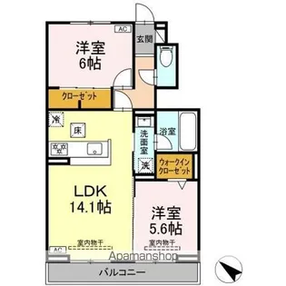 静岡県静岡市駿河区下川原5丁目【アパート】の間取り