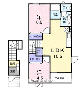 ファミールメゾンC【2階】の間取り