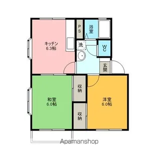 ハイツ内木【1階】の間取り