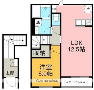 リーブルファイン江松Ⅱ【2階】の間取り