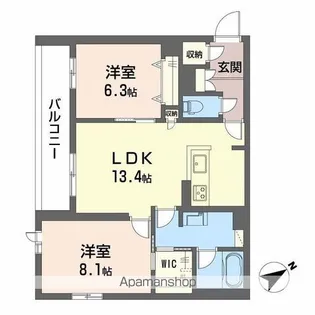 シャーメゾン スターセント【2階】の間取り