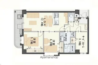 ディユ・ラフィーネ【107号室】の間取り