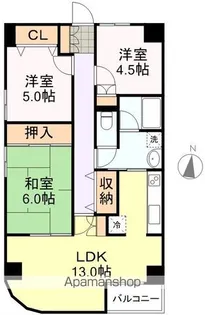 スカイコート上杉【7階】の間取り