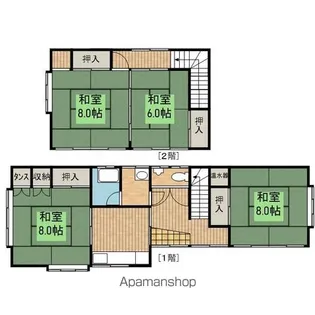 岩手県盛岡市仙北2丁目【一戸建】の間取り
