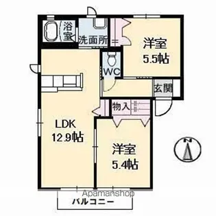 ブルメゾン A【2階】の間取り