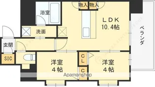 スプランディッド玉造【4階】の間取り