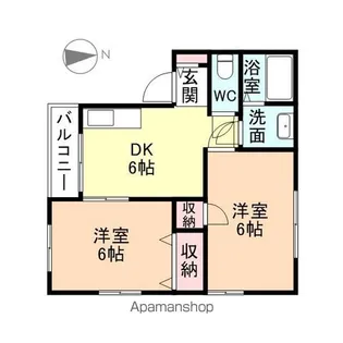 グリーンハイツ大沢野【201号室】の間取り