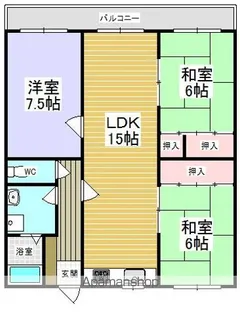 ラムズ信貴ヶ丘【2階】の間取り