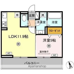 DーROOM須屋(トリシア)【3階】の間取り