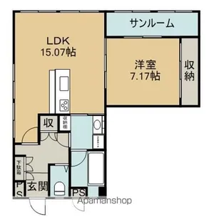 コトングラス北常三島【301号室】の間取り