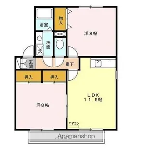 コートヴィレッジ【2階】の間取り