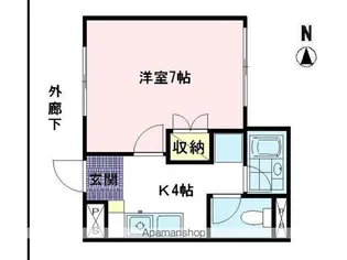 サンライズ・タツカワ【405号室】の間取り