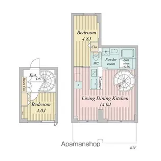 プライムアーバン目黒三田【1階】の間取り