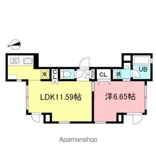 東京都新宿区四谷本塩町【マンション】の間取り